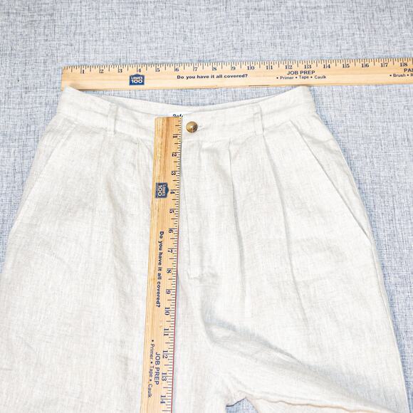 Reformation $178 Mason Linen Pants Pleated front Beige size 4 - Picture 6 of 13